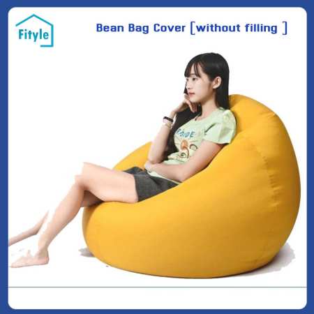 Fityle Large Lazy Beanbag Chair Cover - Soft Linen Cloth