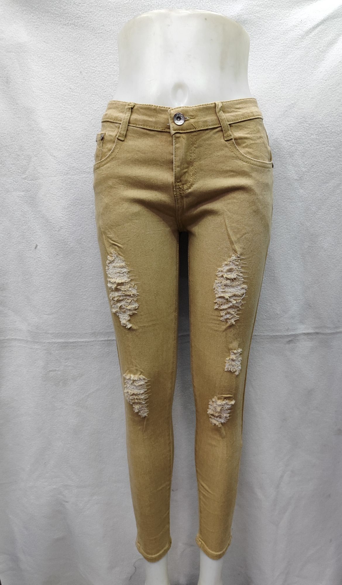 Khaki ripped jeans clearance womens