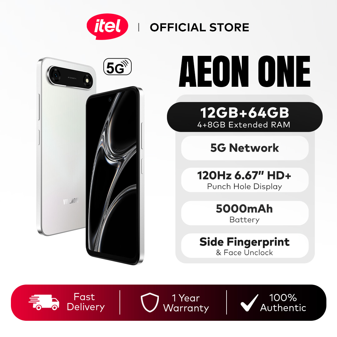 itel Villaon Aeon One 5G phone 12GB RAM (4+8GB Extended) + 64GB ROM / 120Hz 6.67" HD / 5000mAh