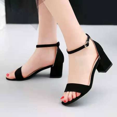 Omyshoes Korean Style Block Heel Ankle Sandals