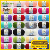 SanYou Milk Cotton Yarn for Crochet - Soft and Flexible