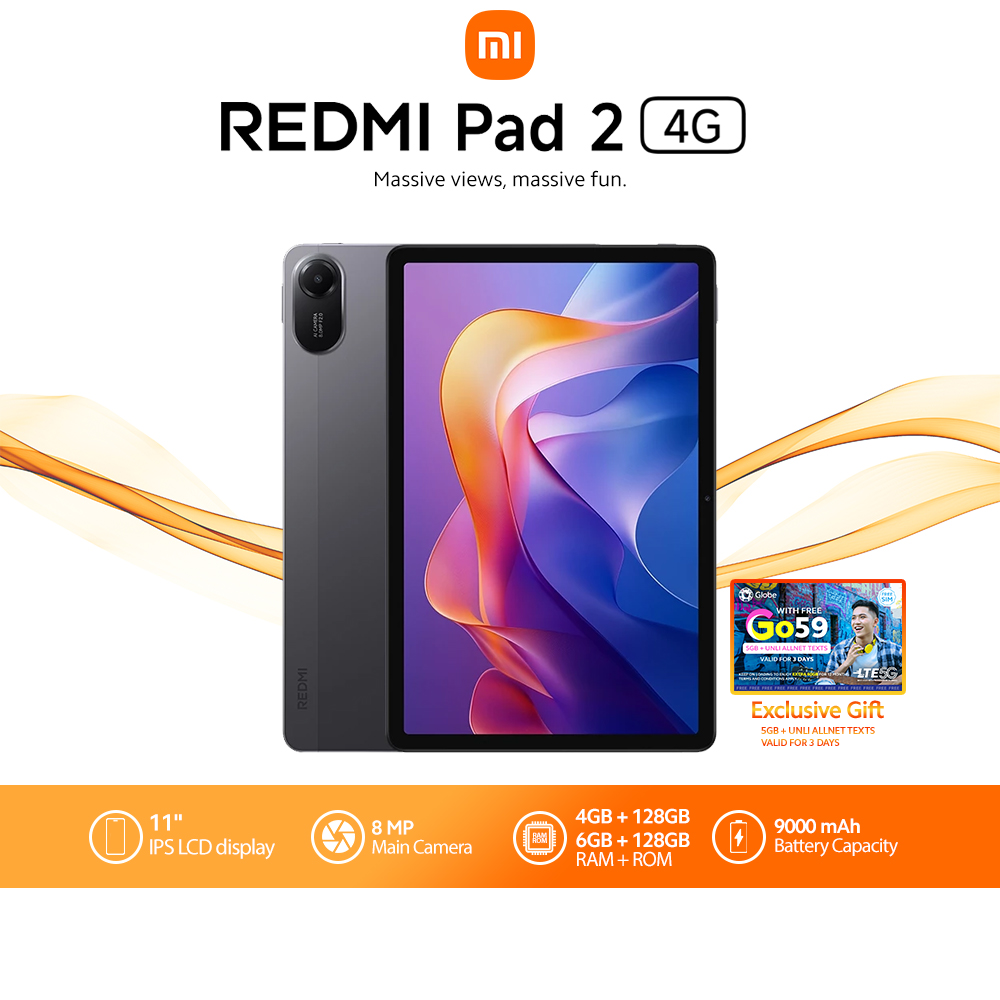 REDMI Pad 2 4G Advanced Helio G100-Ultra Massive 9000mAh(typ) Presyo 11,999 Piso*Libreng Shipping