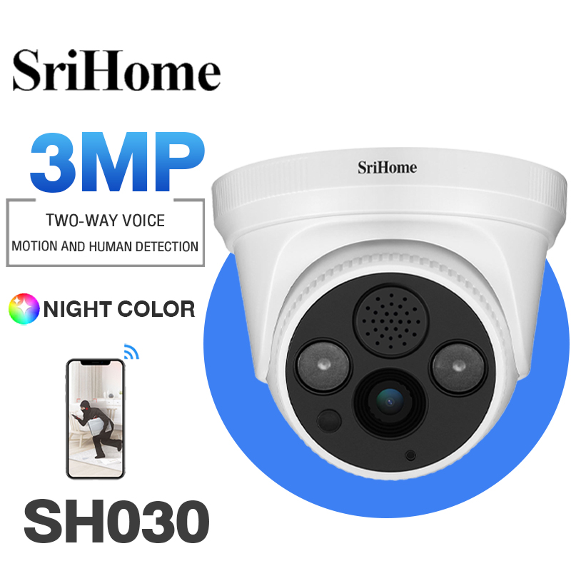 srihome sh030 wireless ip dome camera 1296p night vision