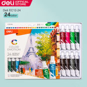 Deli EC12-24 Acrylic Paint Set - 12/24 Colors, 12ml