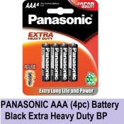 PANASONIC AAA Battery Black Extra Heavy Duty 1.5V (4-pack)