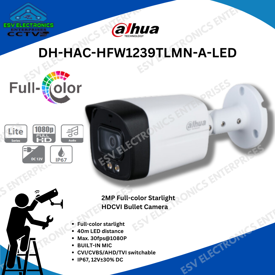 DAHUA DH HAC HFW1509TLMN A LED 5MP Full Color HDCVI Bullet CCTV Camera - View #12