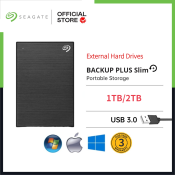 Seagate Backup Plus Slim 1TB/2TB External HDD with 3-Year Warranty