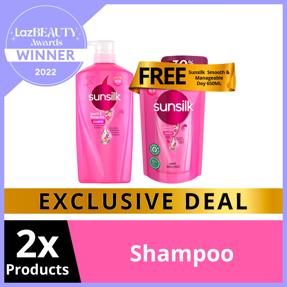 Lazada Philippines - BUY 1 Sunsilk Smooth and Manageable 650ML Pump, GET 1 Sunsilk Smooth and Manageable 650ML Pouch