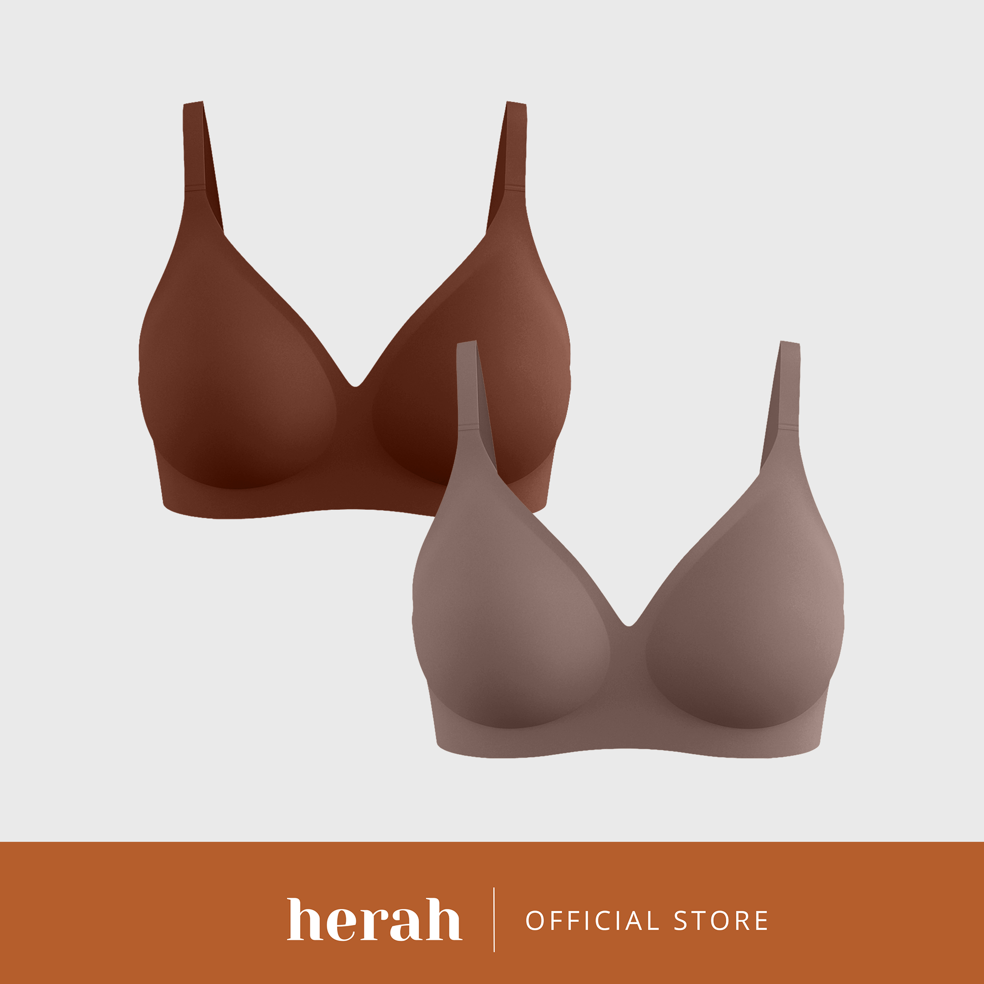 Herah Seamless Buckle Bra 2pcs, Wireless, with Hook, Buttery Soft, Plus Size Women - Image 2