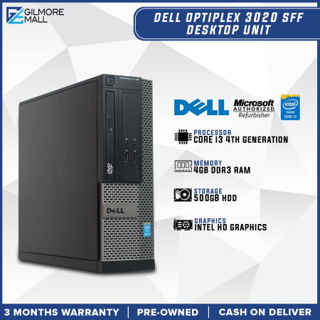 Dell Optiplex 3020 Sff Slim PC | Intel Core i3 4th Gen / i5 4th Gen, 4GB Ram DDR3, 500GB Hdd | We also have Monitor, Desktop Package, Gaming Case, Laptop i7, i5, i3 Preloved | Gilmore mall