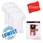 HANES ComfortSoft Crew Neck White T-Shirt with Lay Flat Collar
