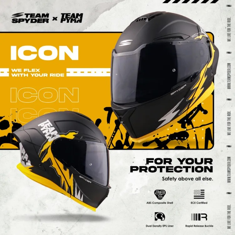 Spyder x Team Payaman Icon GD Modular Motorcycle Helmet with Dual