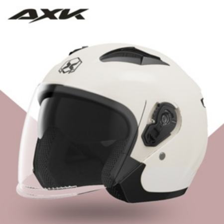 AXK Unisex Half Face Motorcycle Helmet with Double Lenses