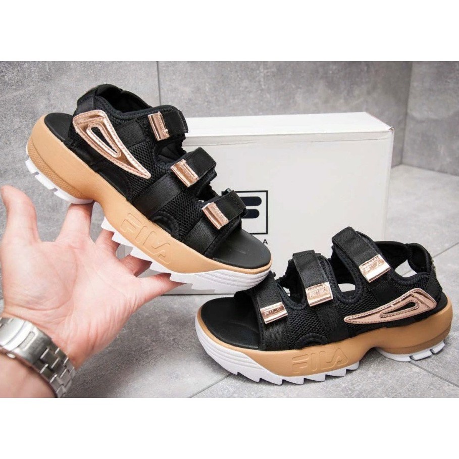 3 traps sandals black gold size38-44 #FILA | Lazada PH