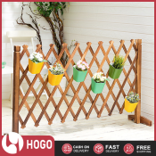 Foldable Solid Wood Flower Rack with Telescopic Fence, Modern Design