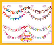 Happy Party Night Birthday Flag Decorations & Supplies