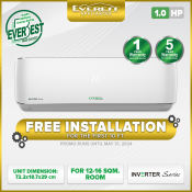 Everest 1.0 HP Wall Mounted Inverter Aircon with Remote
