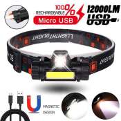 Waterproof USB Rechargeable LED Headlamp with XPE + COB Technology