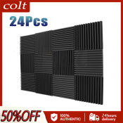 Acoustic Foam Wedges Soundproofing Panels - 24 Pack