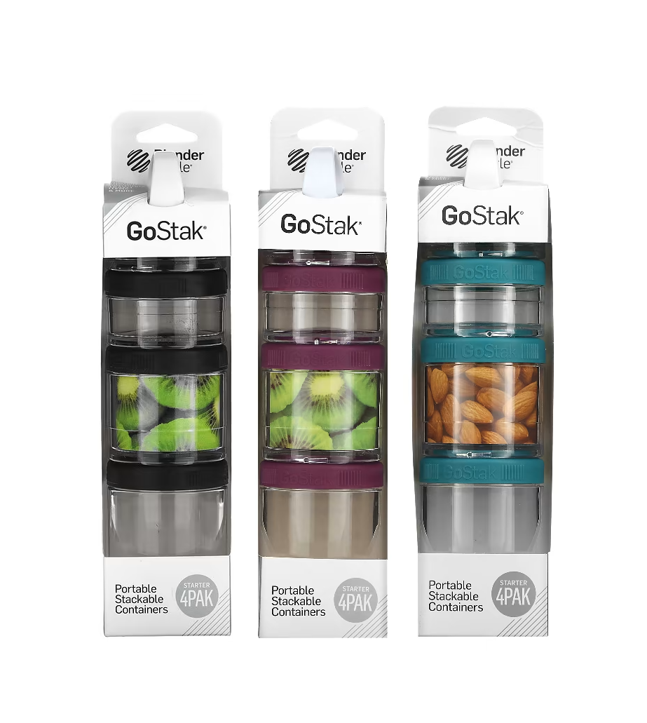  GoStak Portable Stackable Containers Teal Starter 4 Pack