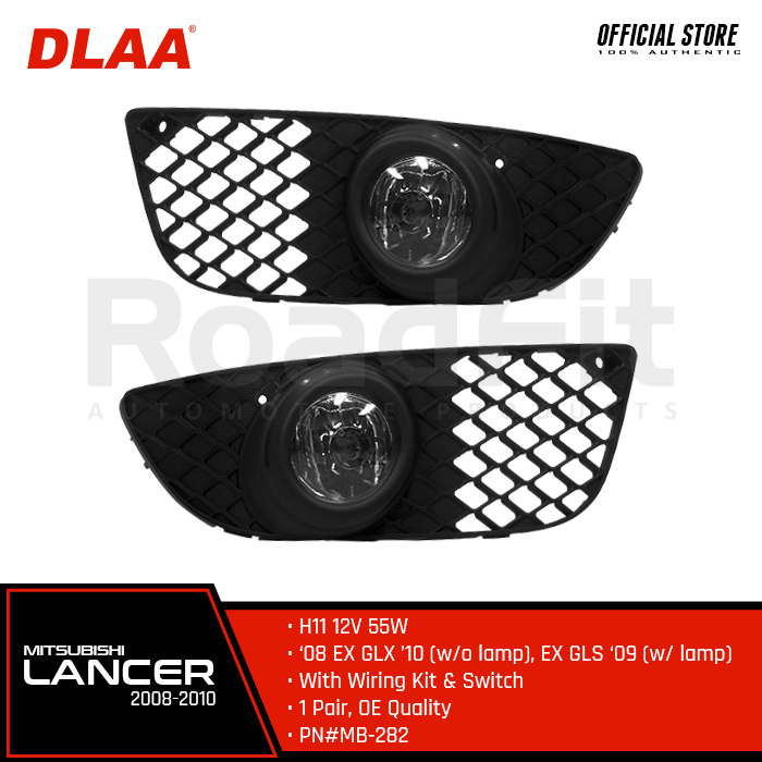 HUAHEE Fog Light Set For Mitsubishi Lancer EX 2007-2015 – Yellow Halogen – W/ Switch & Wiring