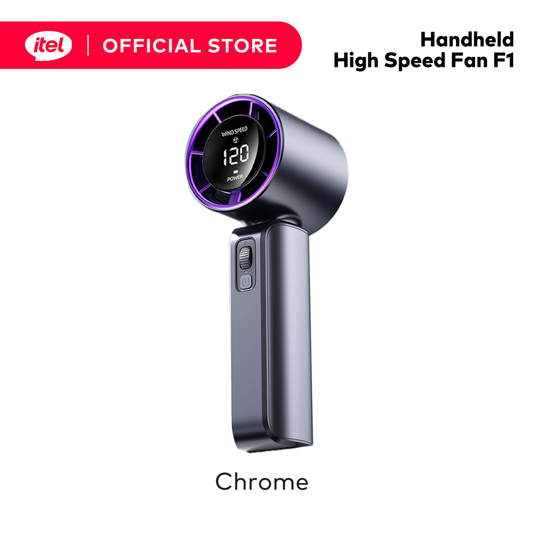 itel Handheld High-Speed Fan F1 / LED Screen / 120 Speed Blower / 10m/s Airflow / 4000mAh Battery - Image 2