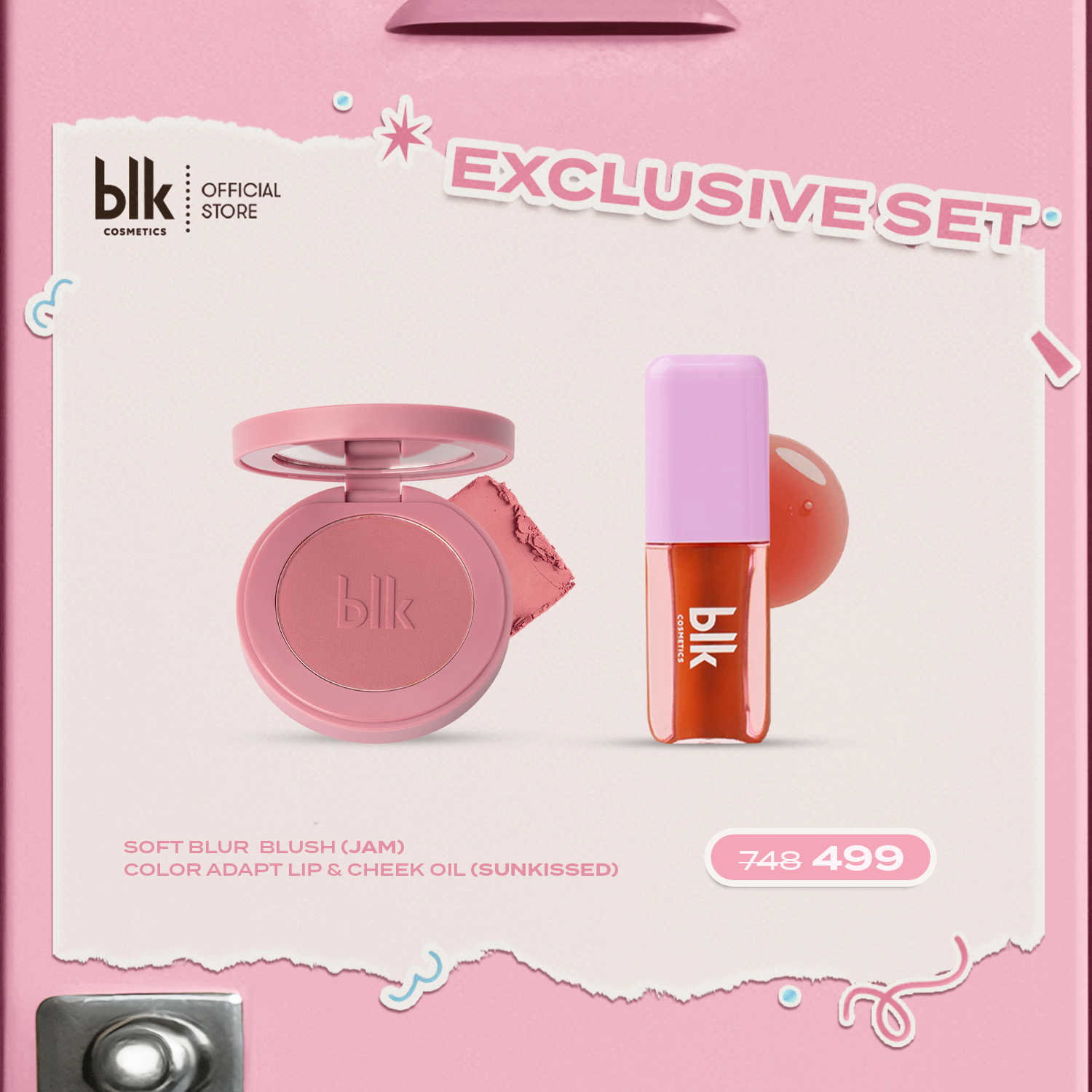 Discount on BLK Cosmetics  shoes - SKU: blk cosmetics exclusive soft blur blush + color adapt set
