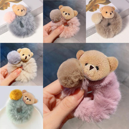 UCORP Plush Bear Scrunchie Ponytail Holder Hair Accessories