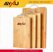 Ayxu Bamboo Cutting Board with Stainless Steel Handle