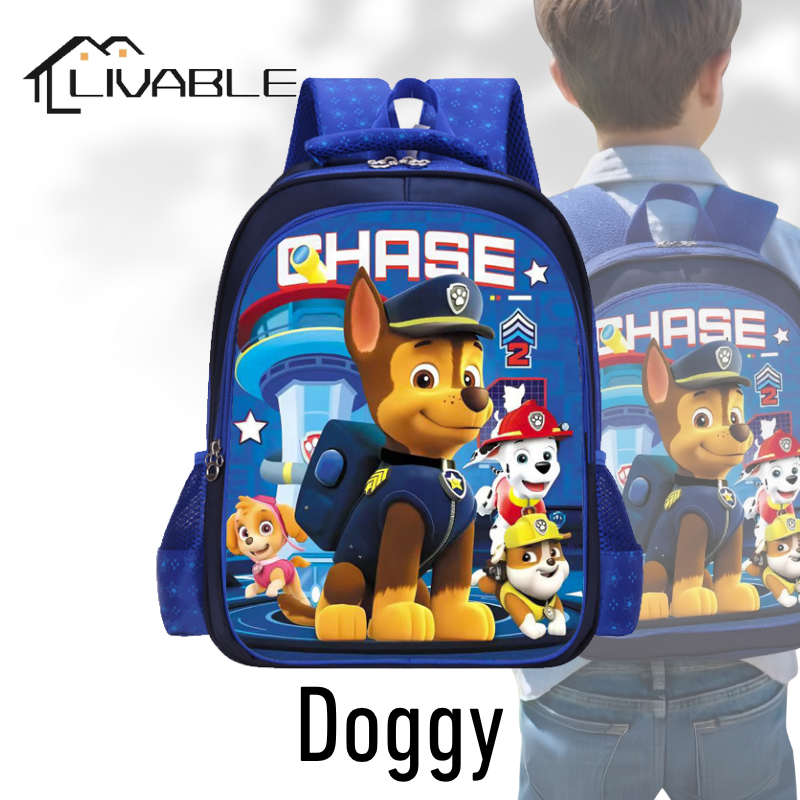LIVABLE Cartoon School Backpack Large Capacity Student Shoulder Bag Waterproof Travel Bag Boys&Girls Canvas School Bag - Image 2