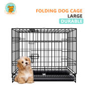 Portable Foldable Large Dog Cage with Bedpan - Petorldog