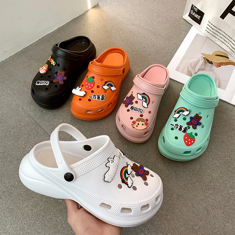 slippers ✤new Arrival Cutie slippers crocs for women crocs clog korean Women's Classic Platform Clog♀ | Lazada PH