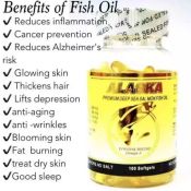2000mg Alaska Premium Salmon Fish Oil with Omega-3, 100 softgels