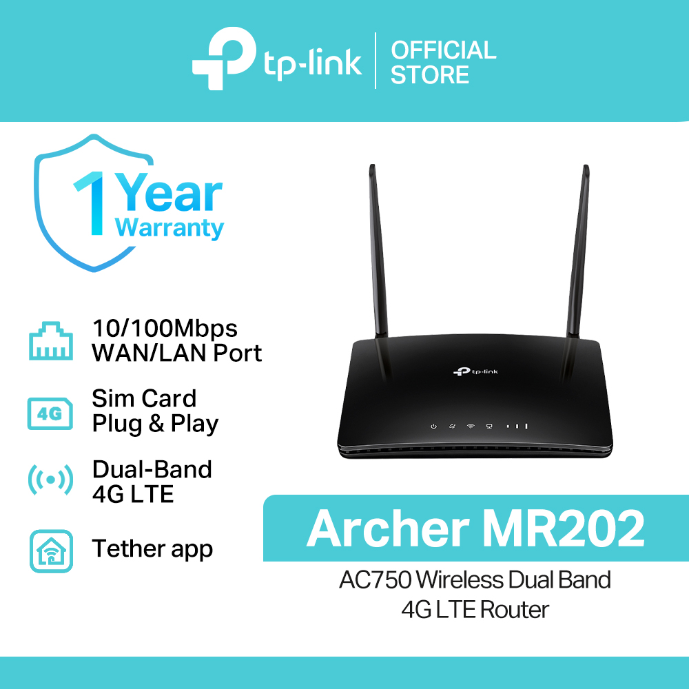 TP-Link Official Store / Archer MR202 AC750 / 150Mbps Openline 4G LTE Wi-Fi Globe/Smart/Sun All Network Supported Portable Prepaid WiFi Modem with Sim Card Slot