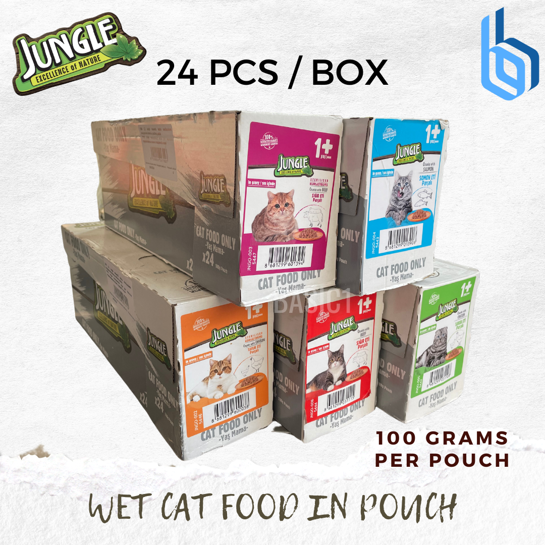 JUNGLE CAT FOOD WET FOOD POUCH 100G Pouch Wet Cat Food Chunks