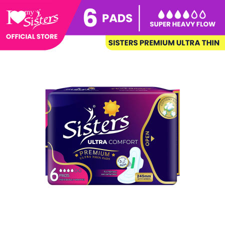 Sisters Ultra Thin Pads with wings 6's Premium