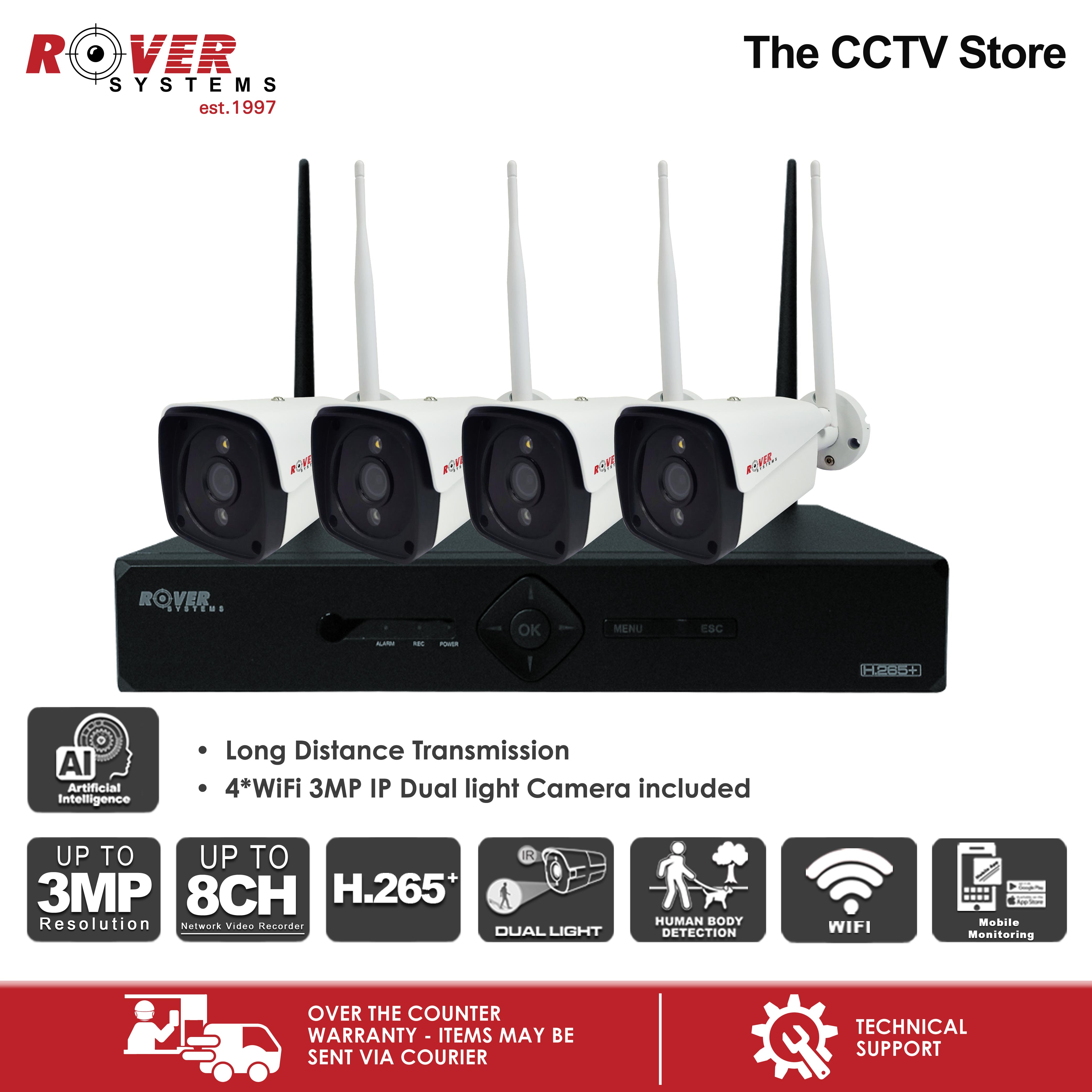 Rover Systems 5MP WiFi Kit Set Long Range Transmission 4CH 5MP