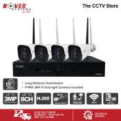 Rover Systems 3MP Wi-Fi NVR Kit with 4 Dual Light Cameras