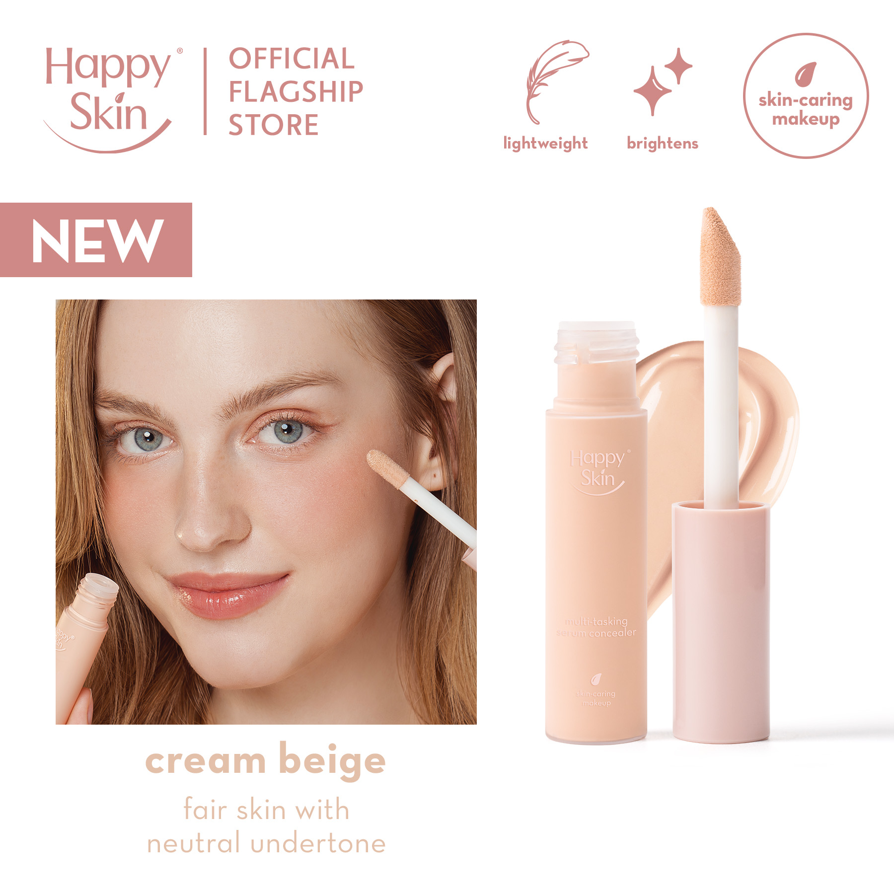 Discount on Happy Skin  shoes - SKU: Happy Skin Second Skin Multi-Tasking Serum Concealer In Cream Beige