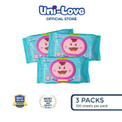 UniLove Unscented Baby Wipes 100's Pack of 3