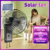 Ounny Solar Fan with LED Lighting - Portable and Rechargeable