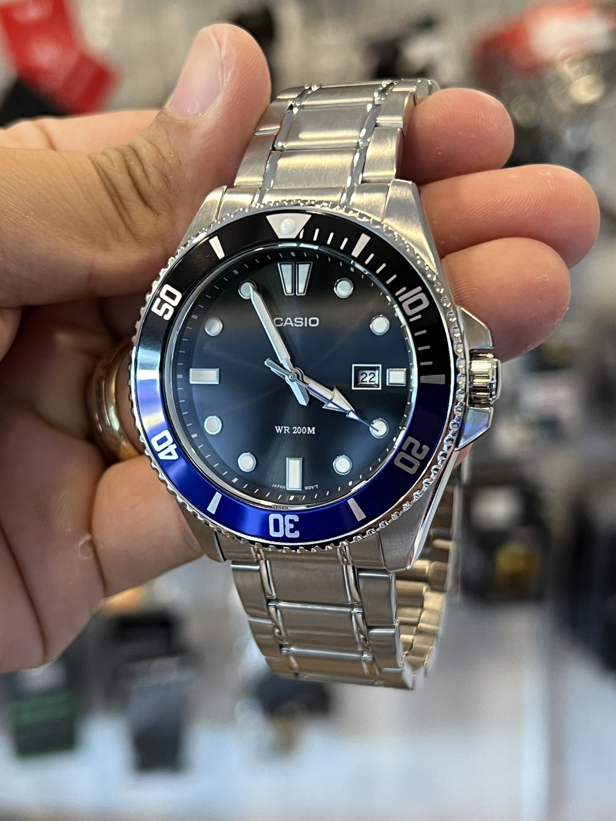 ORIGINAL CASIO Analog Stainless Steel Mens Diver Watch MDV-107D 