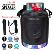 Portable Bluetooth Karaoke Speaker with Free Mic and Disco Lights