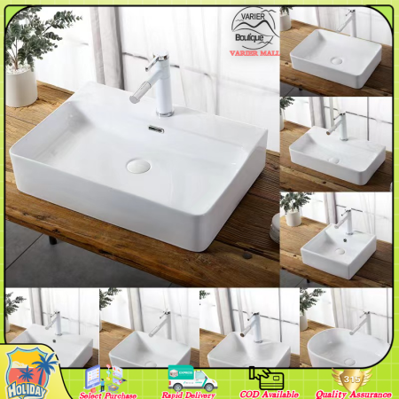 Varier Taiwan White Ceramic Wash Basin with Free Drain