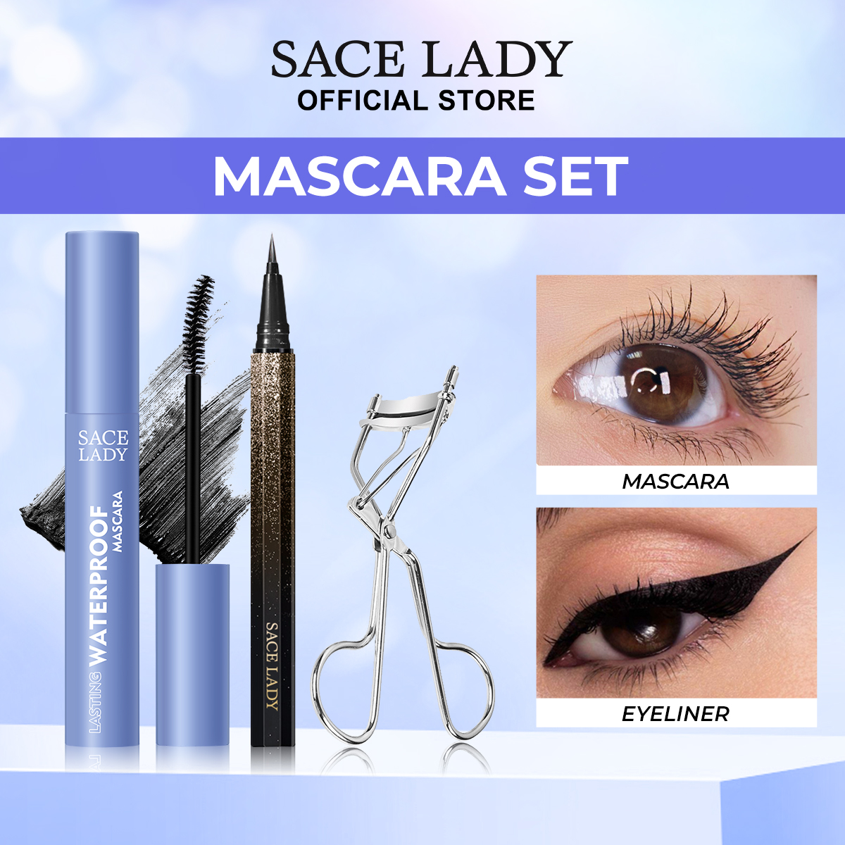 Discount on SACE LADY  shoes - SKU: SACE LADY Mascara Waterproof Volumizing Curling+Black Eyeliner Smudge-proof Natural Eye Makeup Cosme