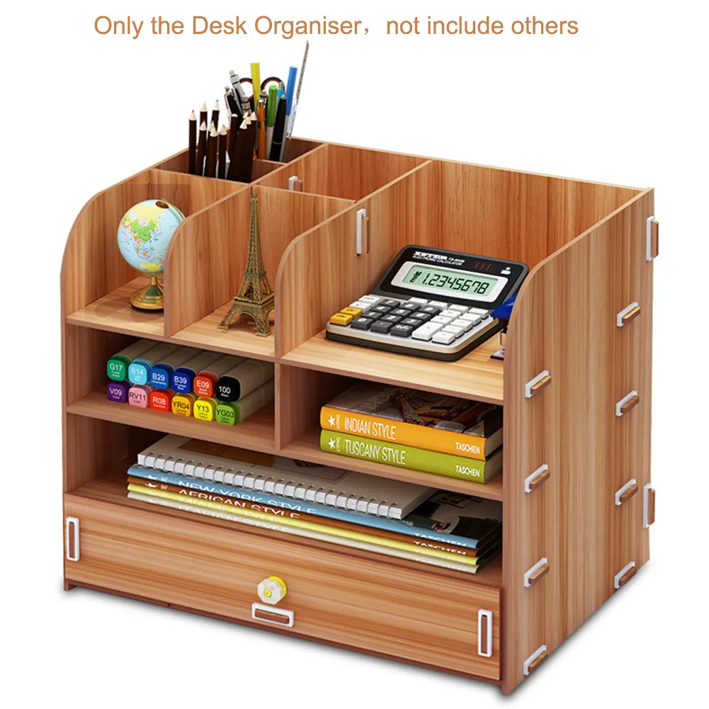 Firlar Wooden Desk Organiser Desktop Storage Box C Office Multi Layer File Rack Supplies File Book Organizer Lazada Ph