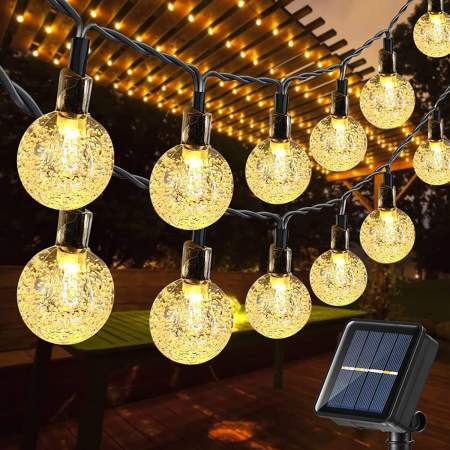 Solar Crystal Ball String Lights for Outdoor Decoration 