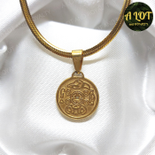 Money Amulet Gold Pendant Necklace by Brand Name