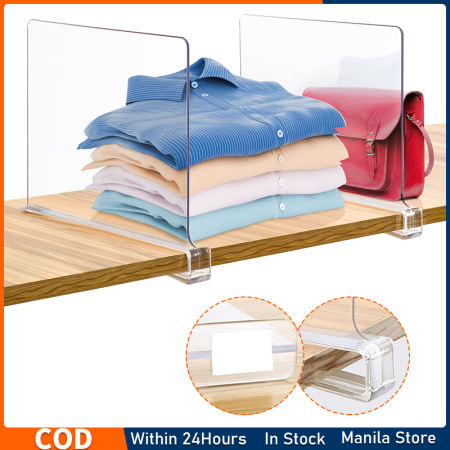 Acrylic Shelf Dividers for Closet Organization - Clear, Versatile Storage