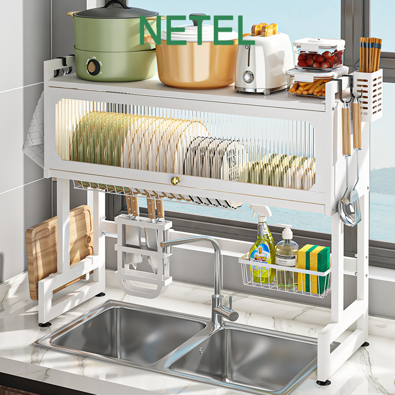 Netel Kitchen Dish Rack Storage Dishes Drying Shelf Carbon Steel